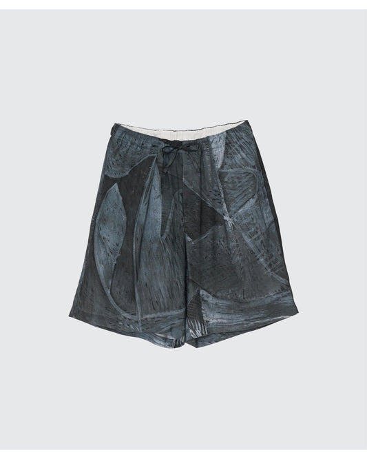 Printed Tencell Easy Shorts  BLACK