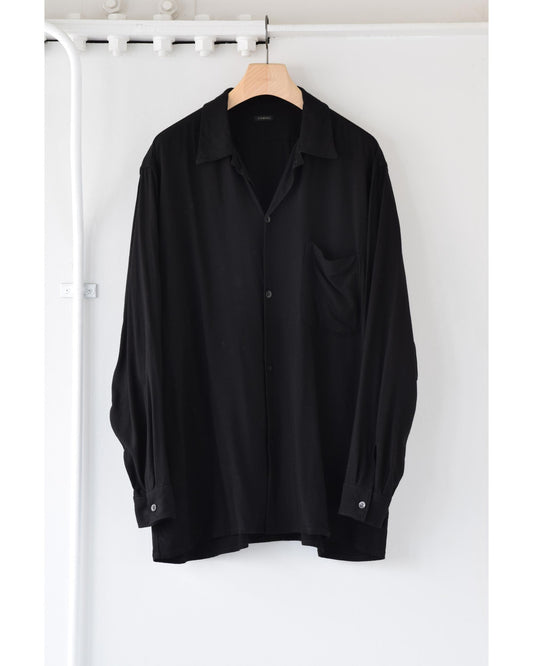 レーヨン オープンカラーシャツ BLACK