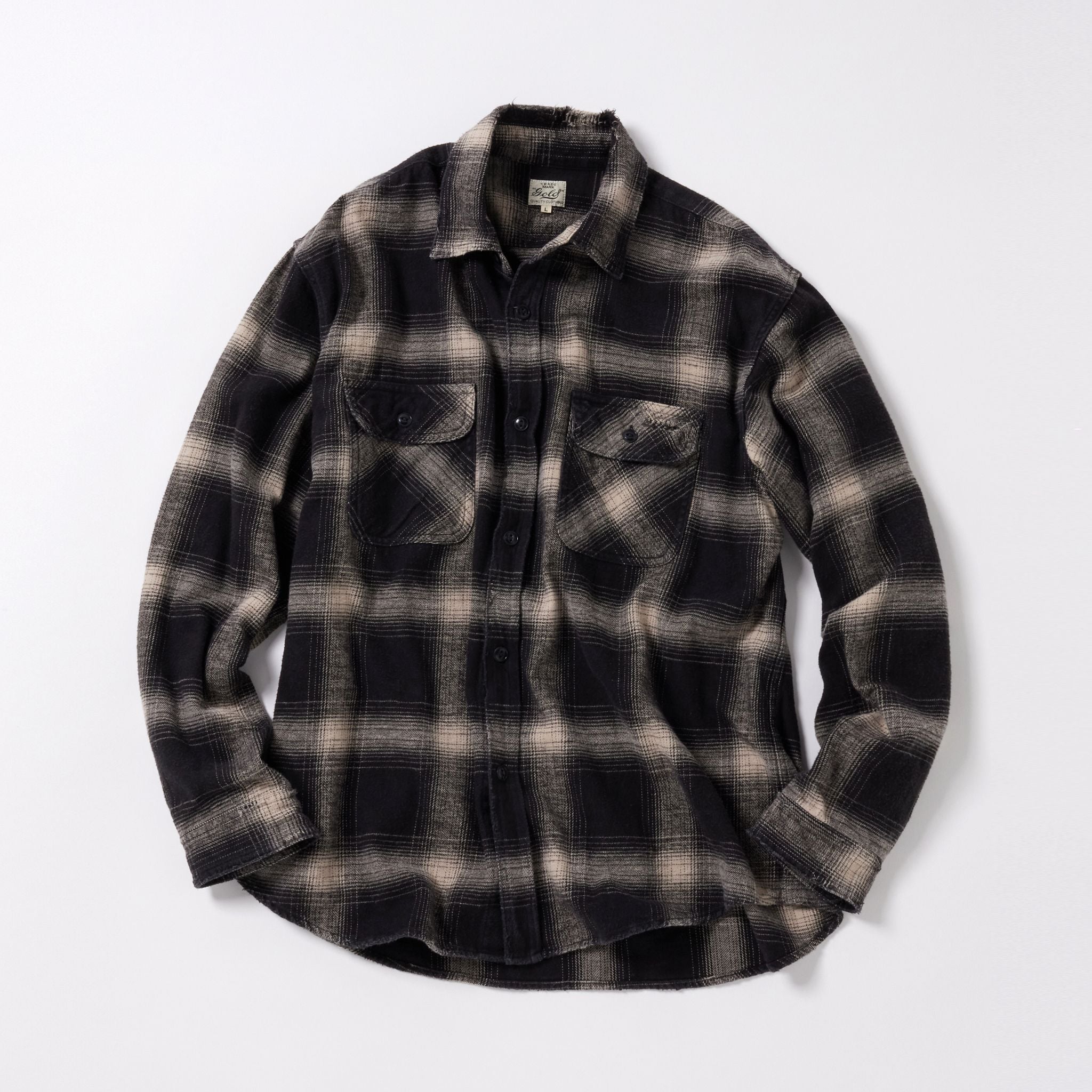 COTTON NEL CHECK L/S WORK SHIRT DAMAGE AGED 29196