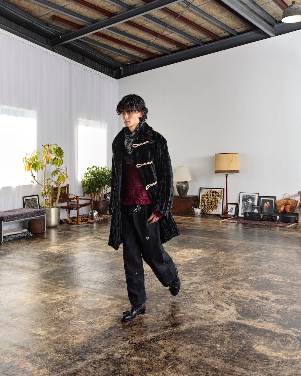 TWISTED HEATHER DENIM PANTS DOUBLE KNEE