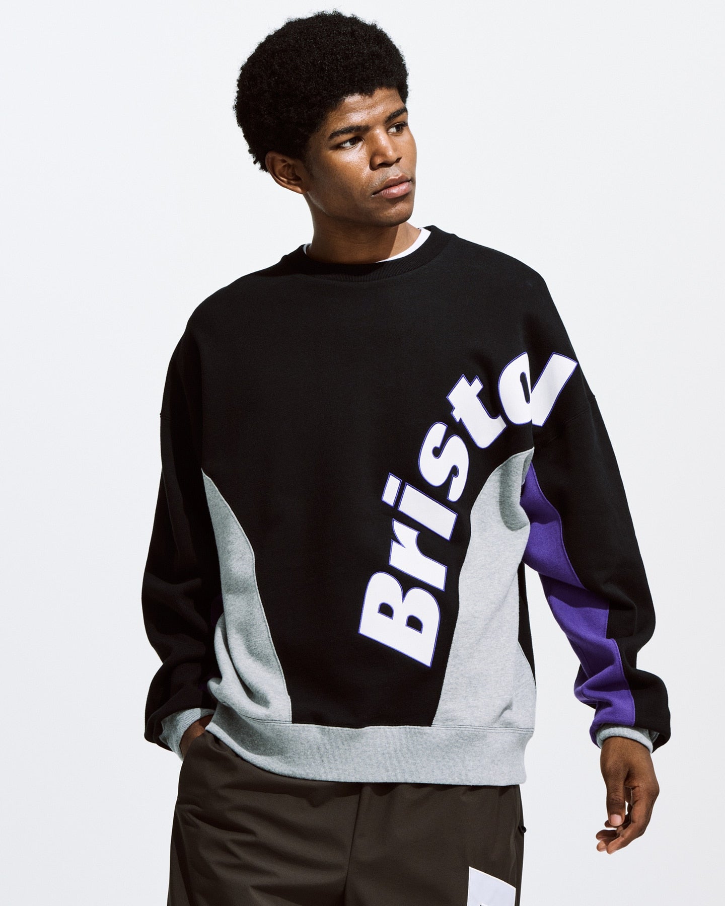 BIG LOGO PANELED CREWNECK SWEAT