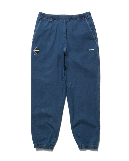 WASHED CRISP DENIM TRACK PANTS