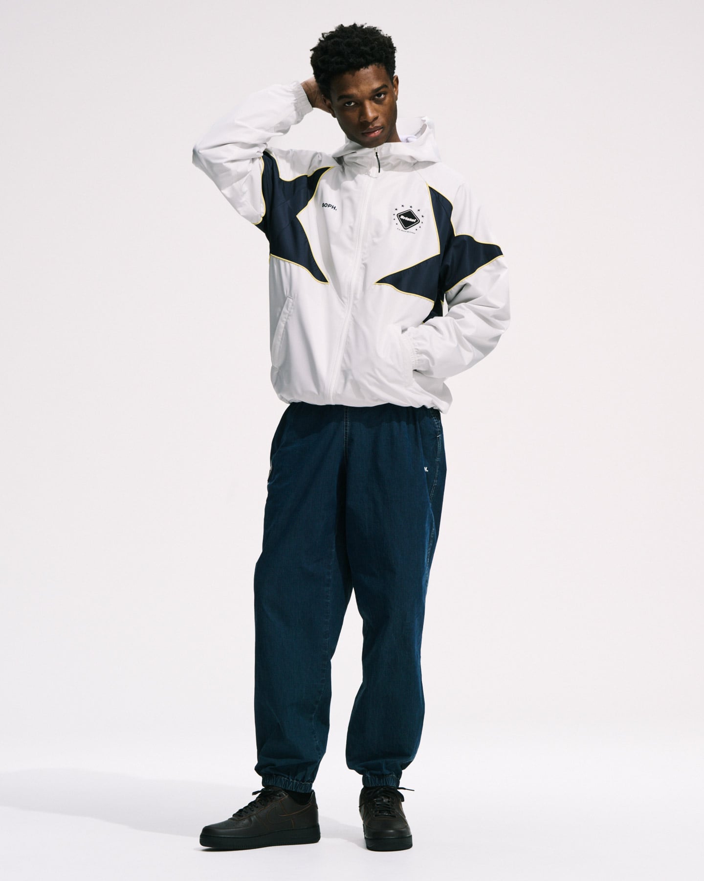 WASHED CRISP DENIM TRACK PANTS
