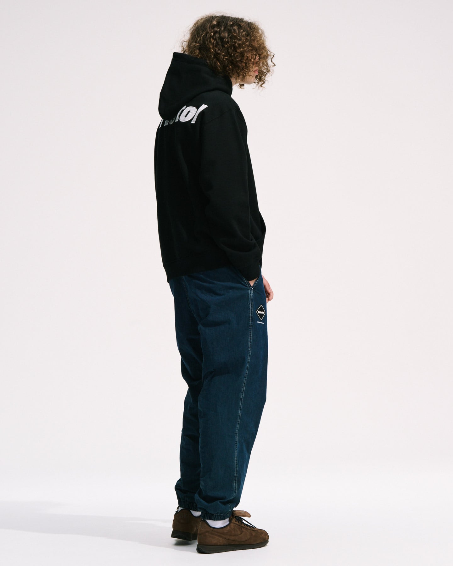 WASHED CRISP DENIM TRACK PANTS