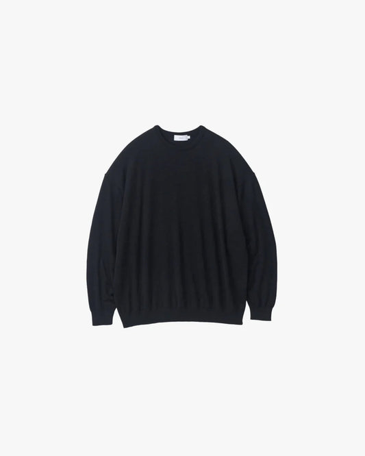 High Gauge L/S Crew Neck Knit BLACK