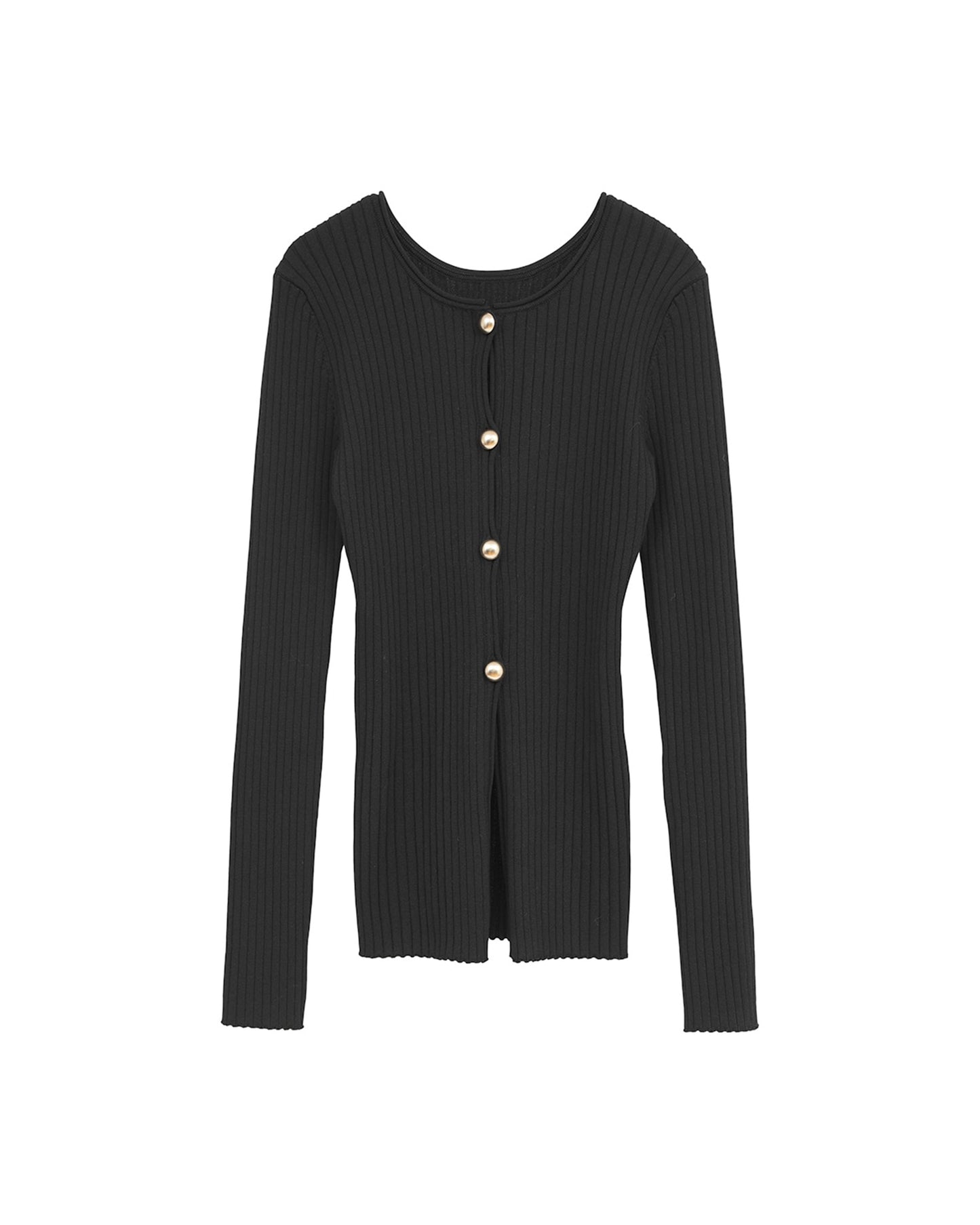 W FACE GOLD BUTTON KNIT TOPS
