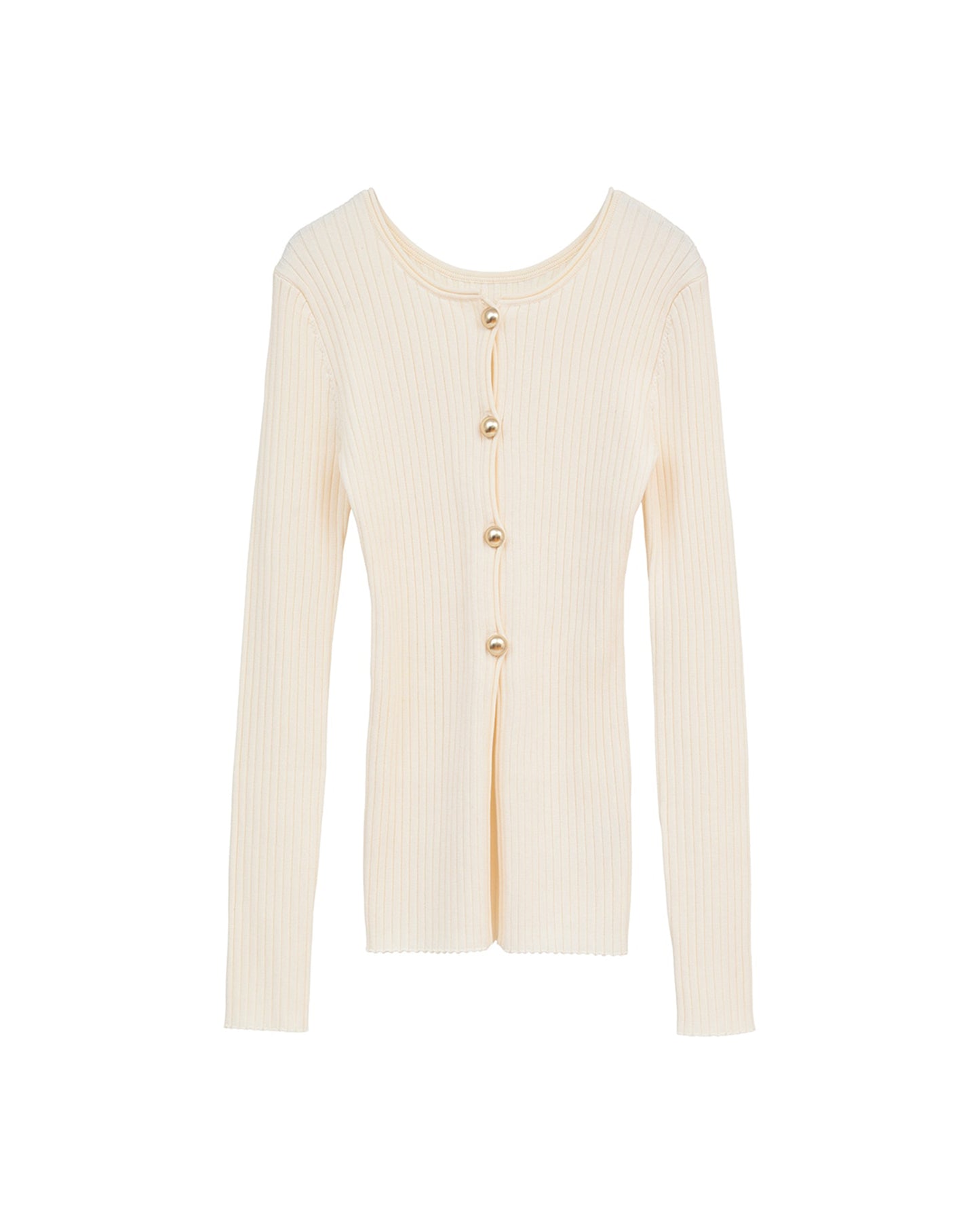 W FACE GOLD BUTTON KNIT TOPS