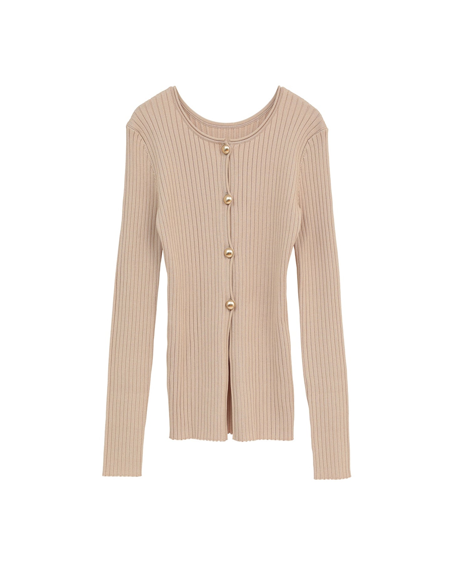 W FACE GOLD BUTTON KNIT TOPS