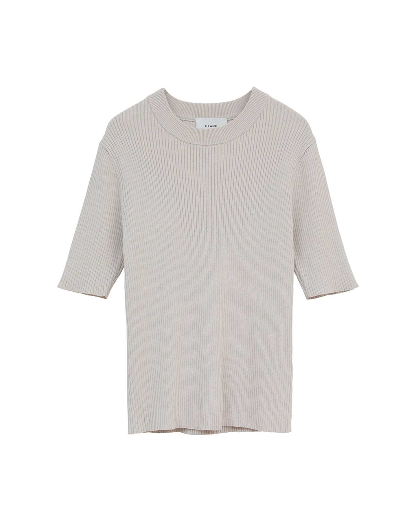 H/N HALF SLEEVE RIB KNIT TOPS