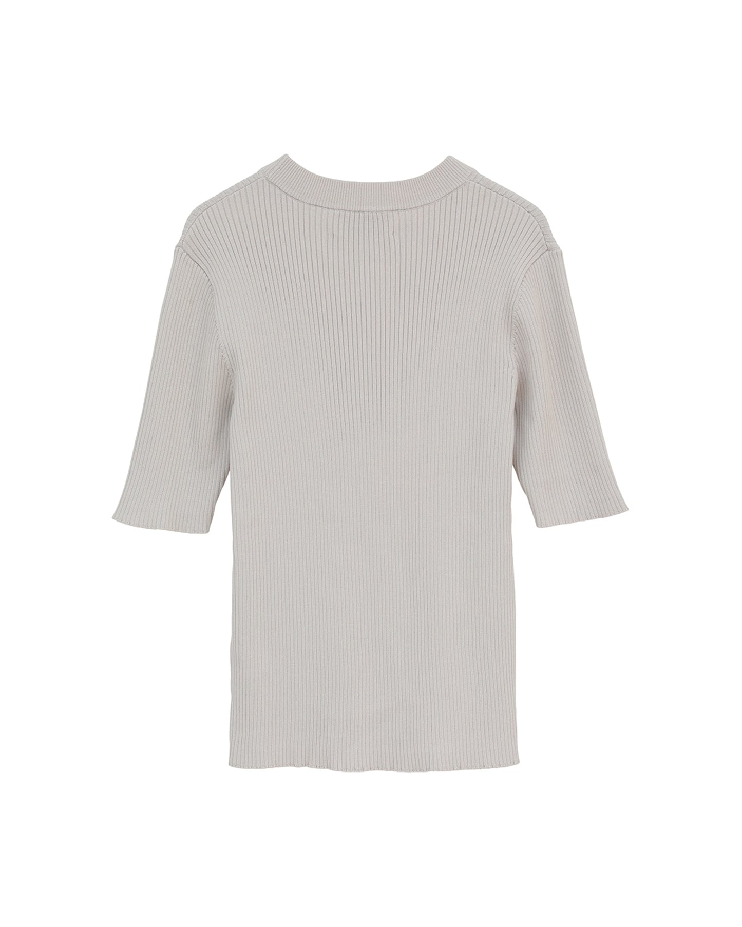 H/N HALF SLEEVE RIB KNIT TOPS