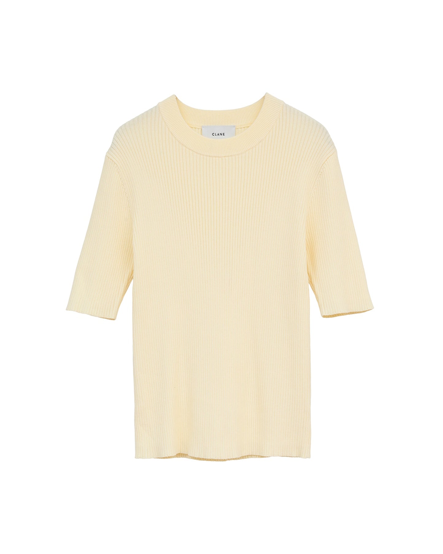 H/N HALF SLEEVE RIB KNIT TOPS