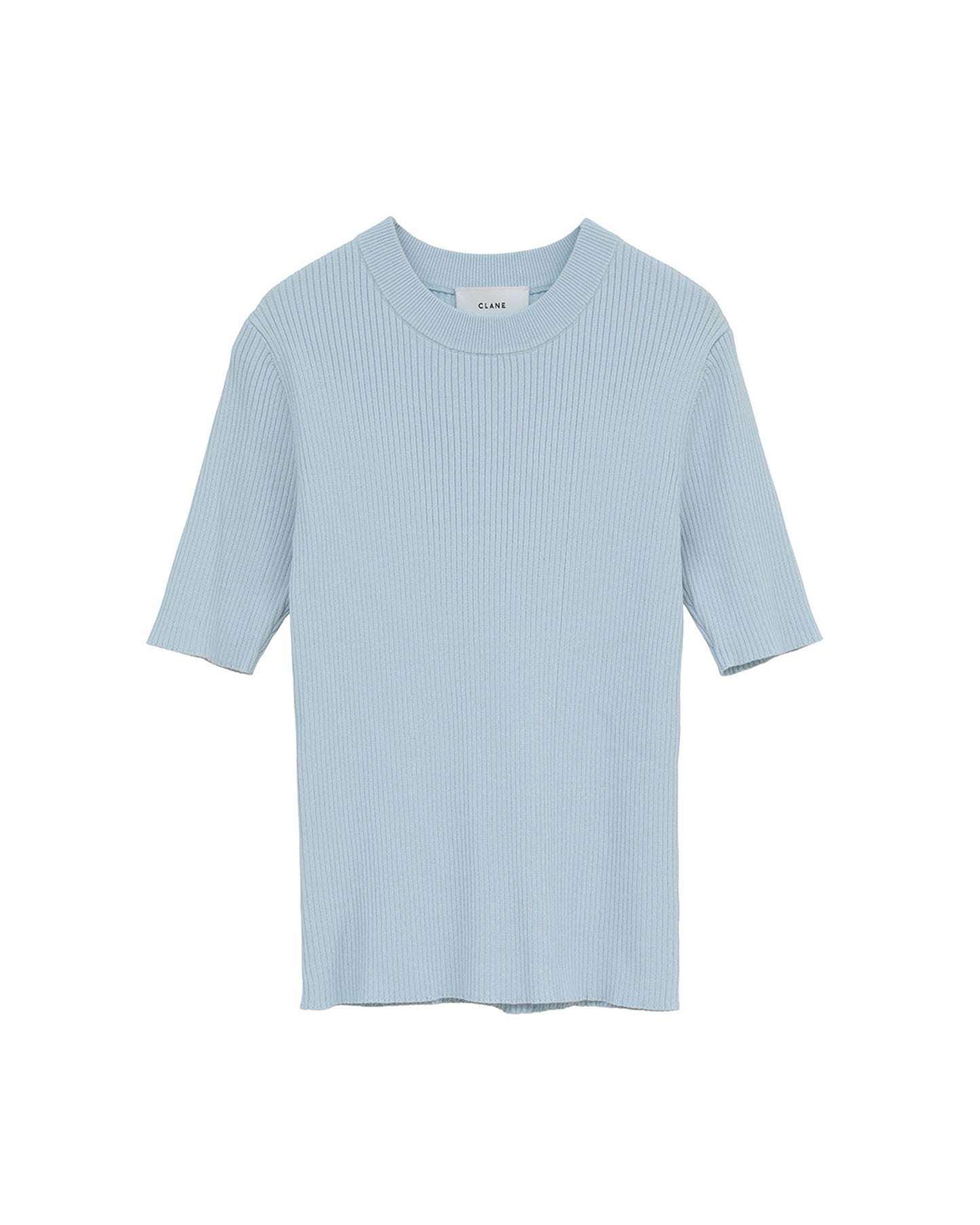 H/N HALF SLEEVE RIB KNIT TOPS