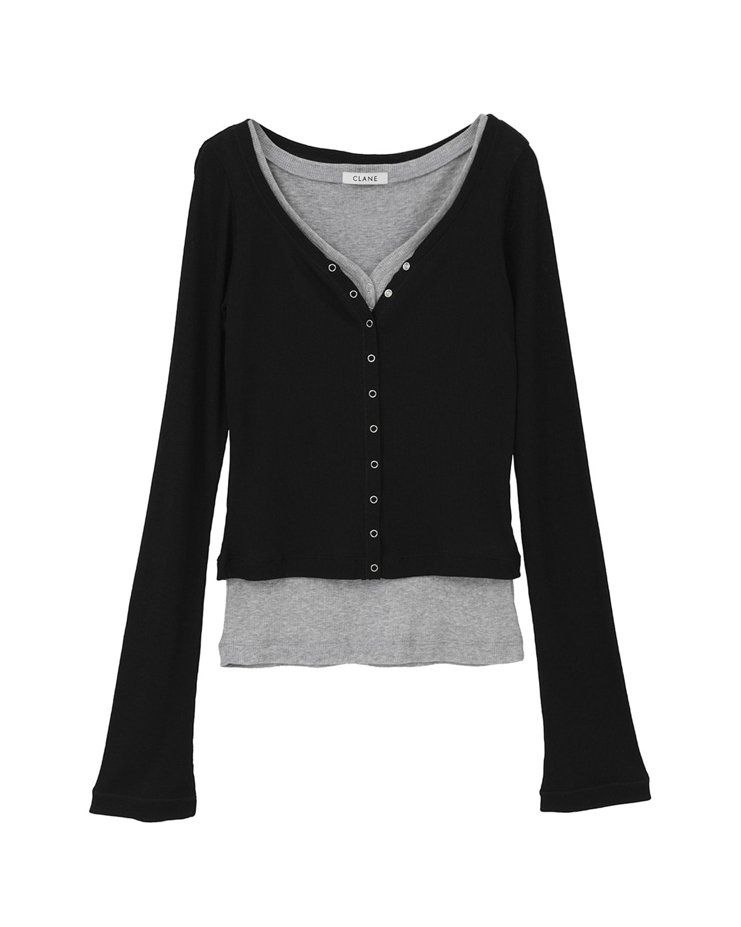 CURVED NECK LAYERED SET TOPS