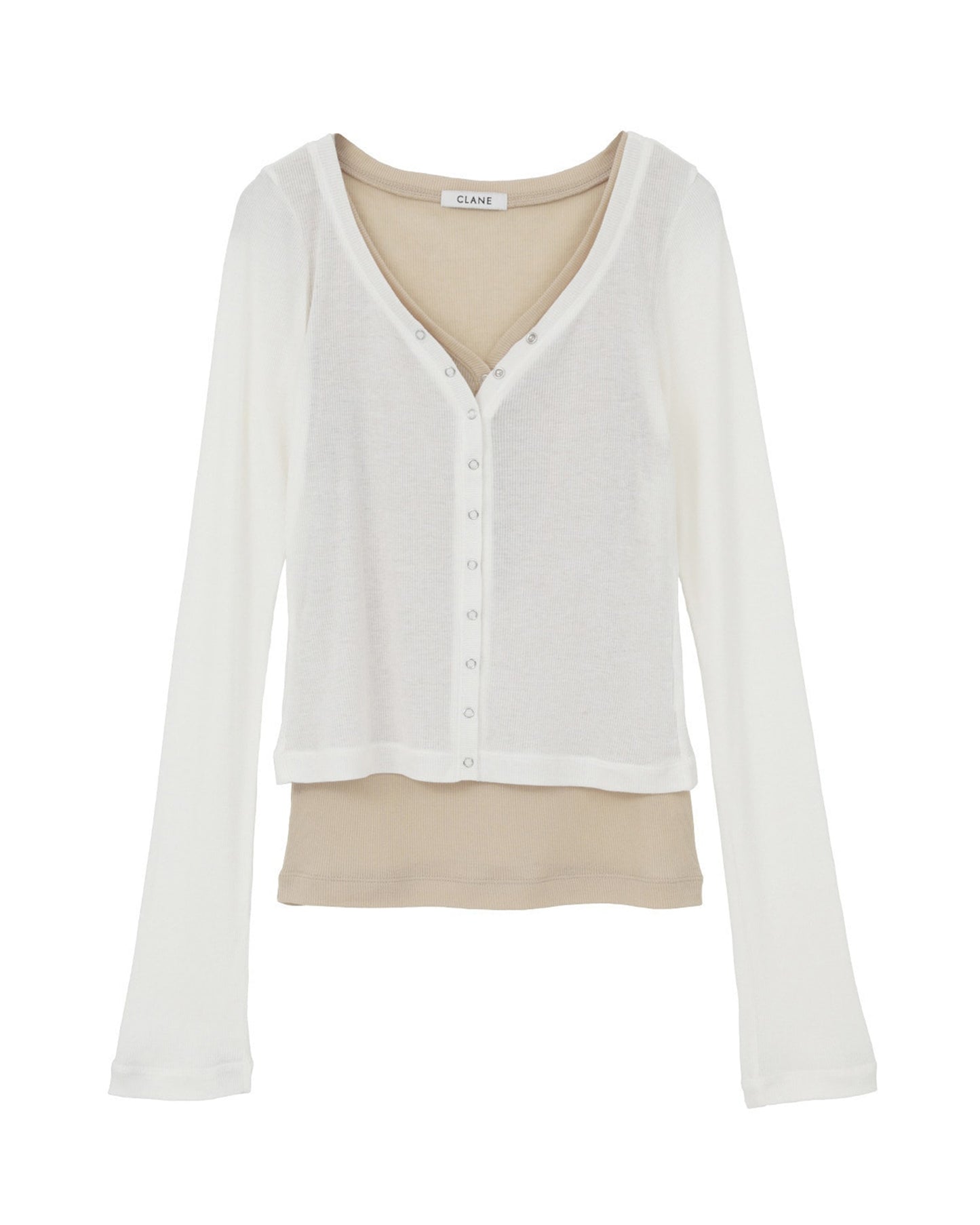 CURVED NECK LAYERED SET TOPS