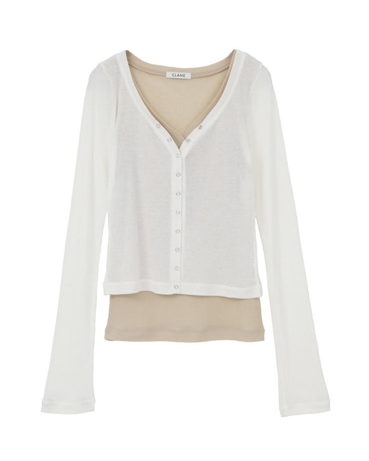 CURVED NECK LAYERED SET TOPS
