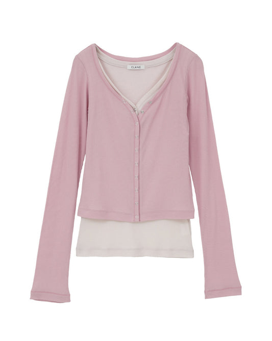 CURVED NECK LAYERED SET TOPS