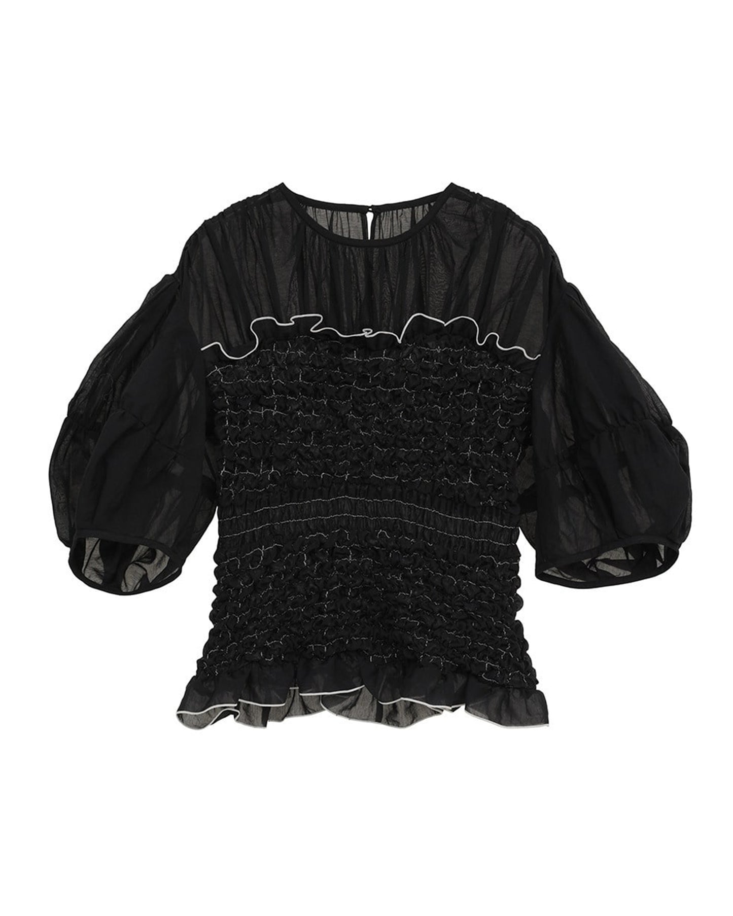 COLOR STITCHED SHIRRING TOPS