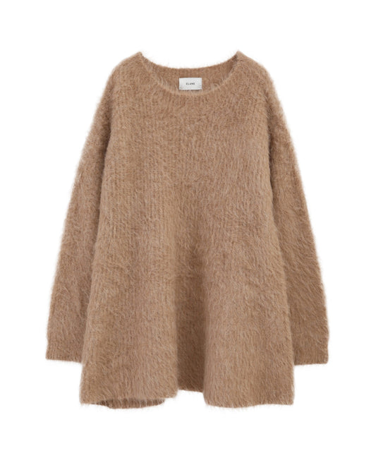 BOAT NECK SHAGGY KNIT ONEPIECE