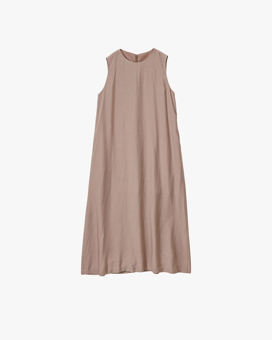 Viscose Cupro Back Satin Sleeveless Dress