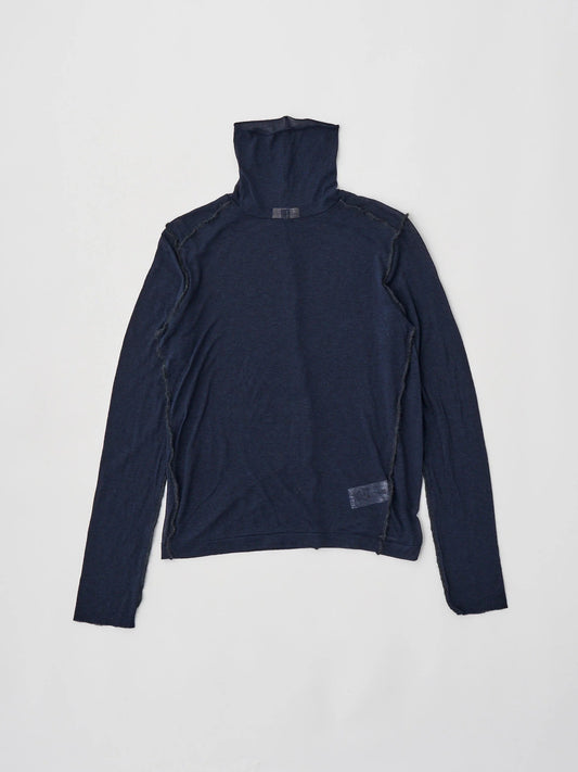 cashmere&supima cotton gauze jersey turtle-neck Tee