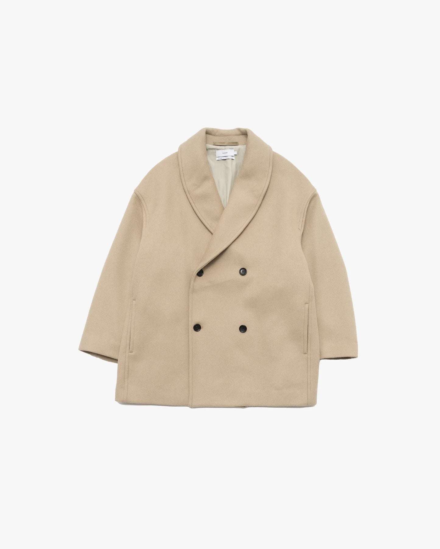 Light Melton Shawl Collar Coat