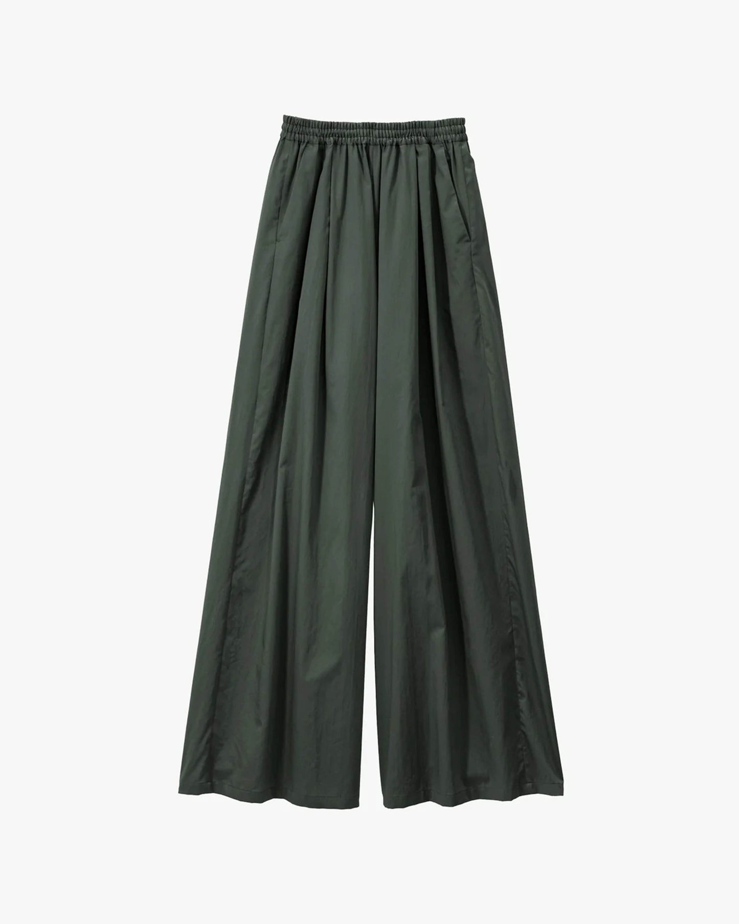 Silicon Poplin Two Tuck Easy Wide Pants