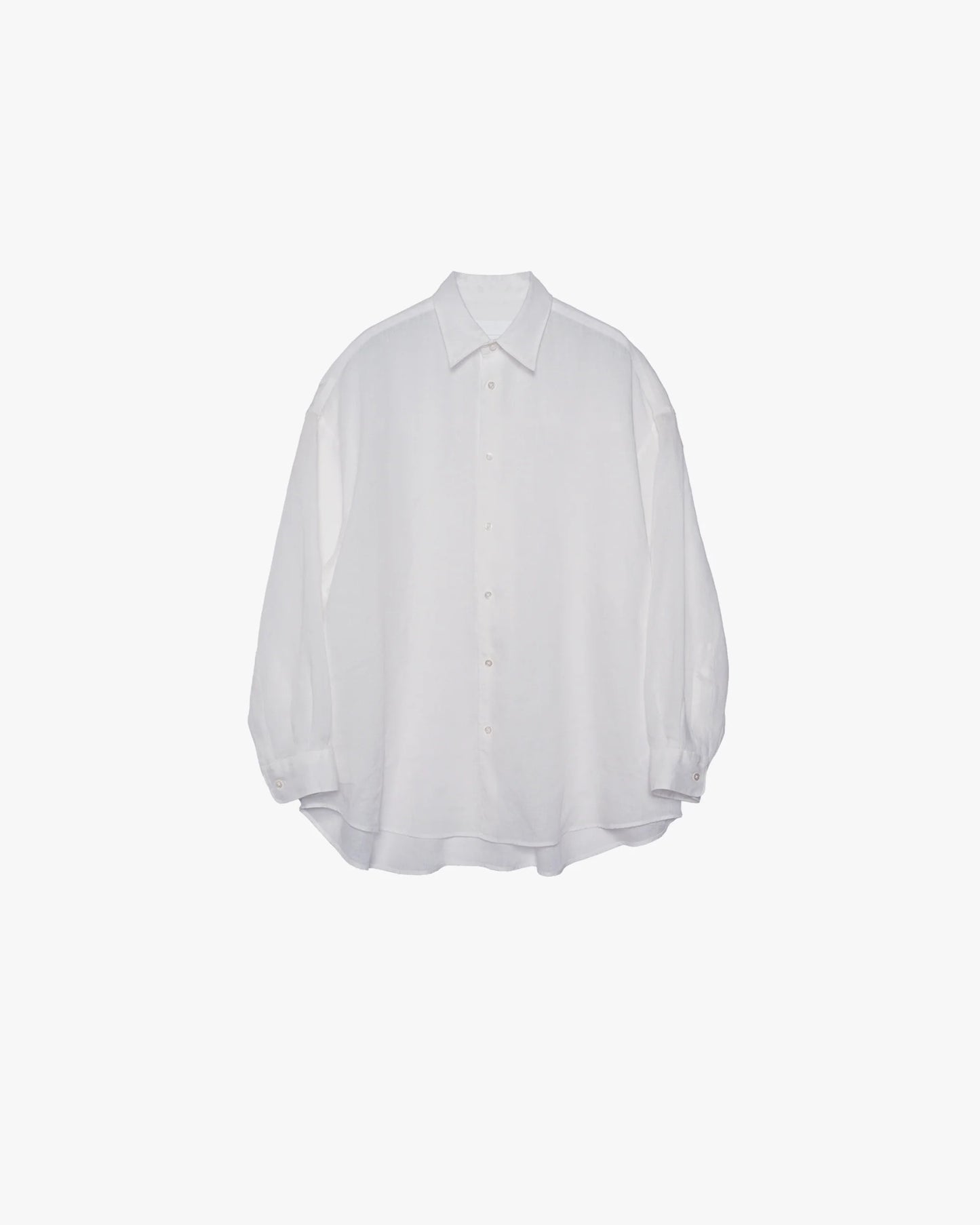 Linen L/S Oversized Band Collar Shirt