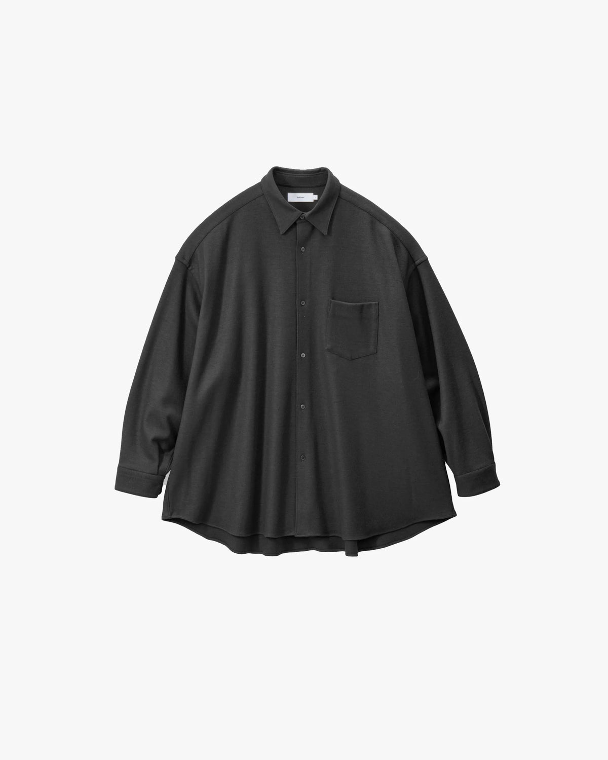 Wool Smooth Flannel Oversized Regular Collar Shirt
