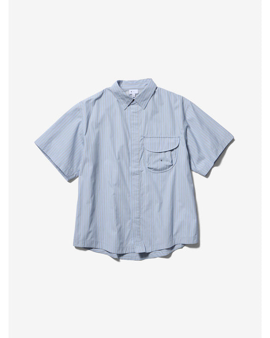 S/S Reflective Striped Shirt  CHILL SAXE