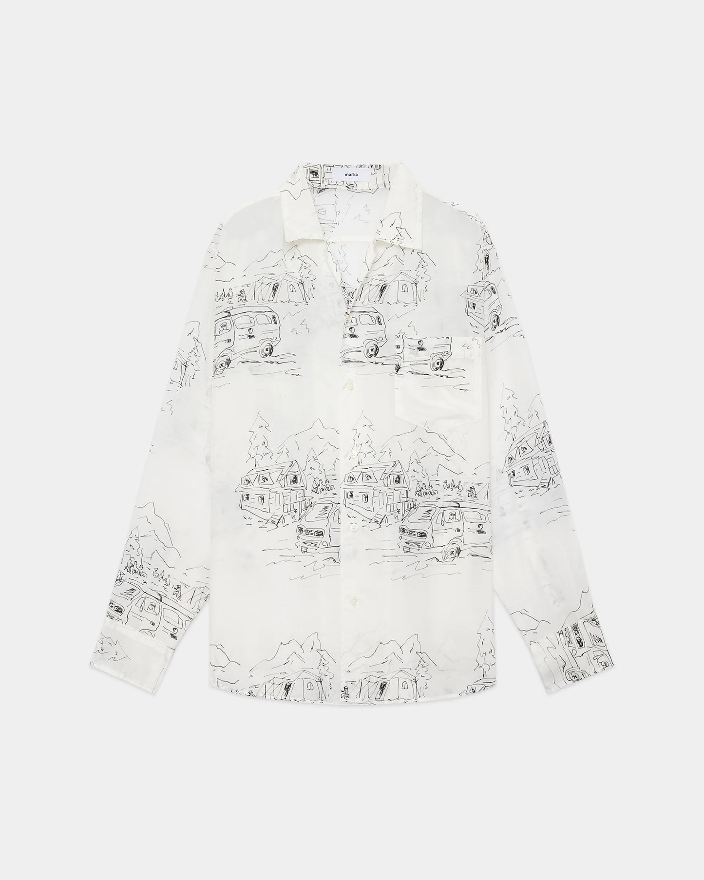 OPEN COLLAR L/S SHIRT