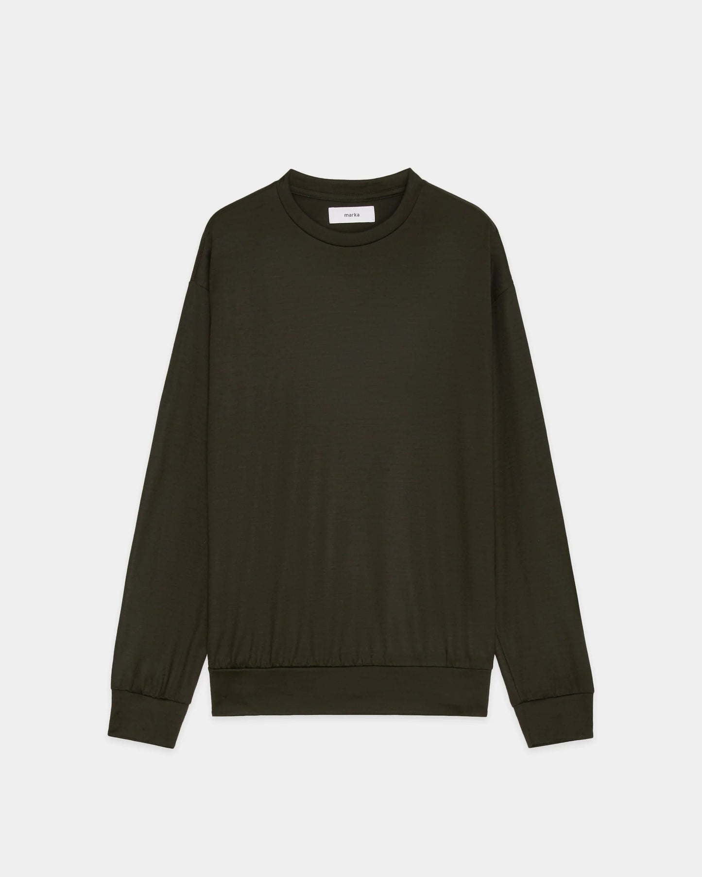 CREW NECK L/S TEE DARK OLIVE