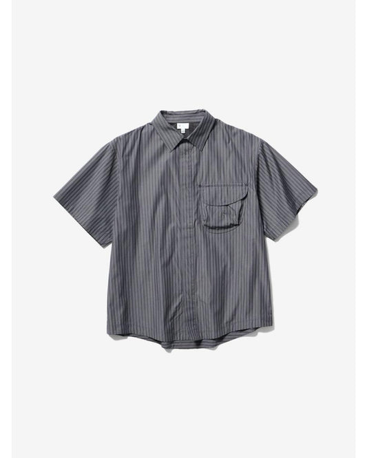 S/S Reflective Striped Shirt  DEEP CHARCOAL