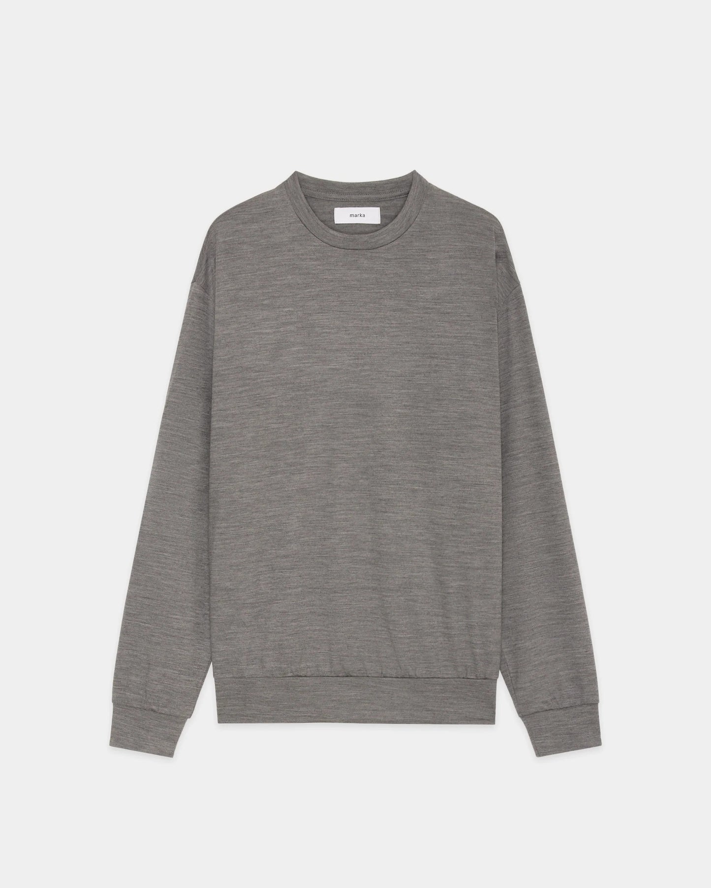 CREW NECK L/S TEE TOP GRAY
