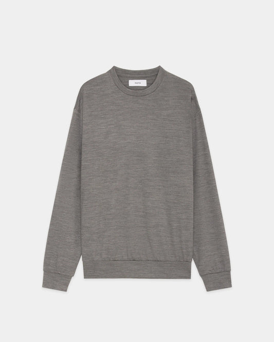 CREW NECK L/S TEE TOP GRAY