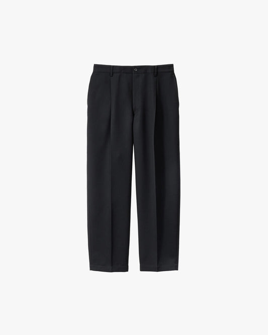 Scale Off Wool Wide Tapered Slacks BLACK