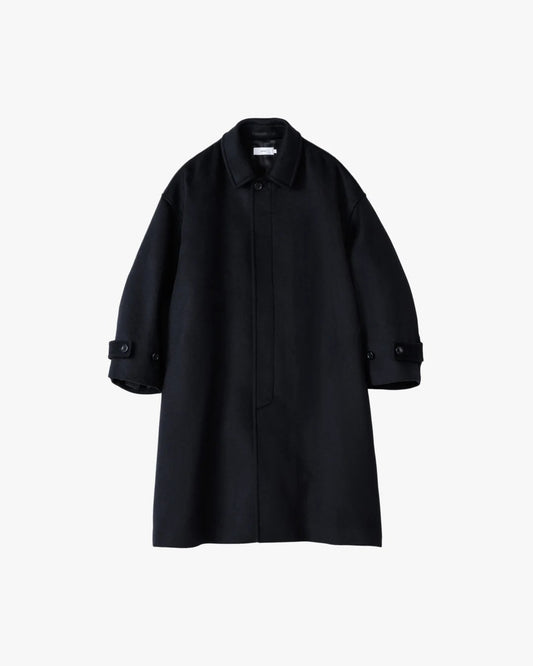 Light Melton Oversized Coat BLACK