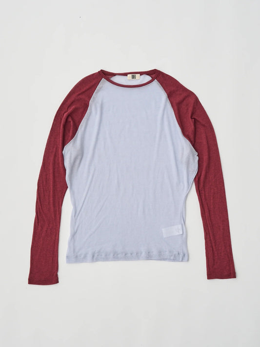 cashmere&supima cotton gauze jersey baseball Tee