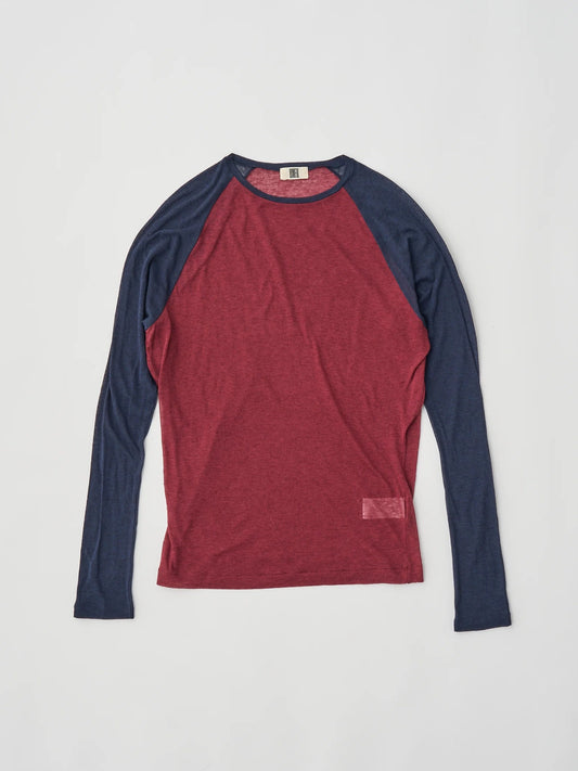 cashmere&supima cotton gauze jersey baseball Tee