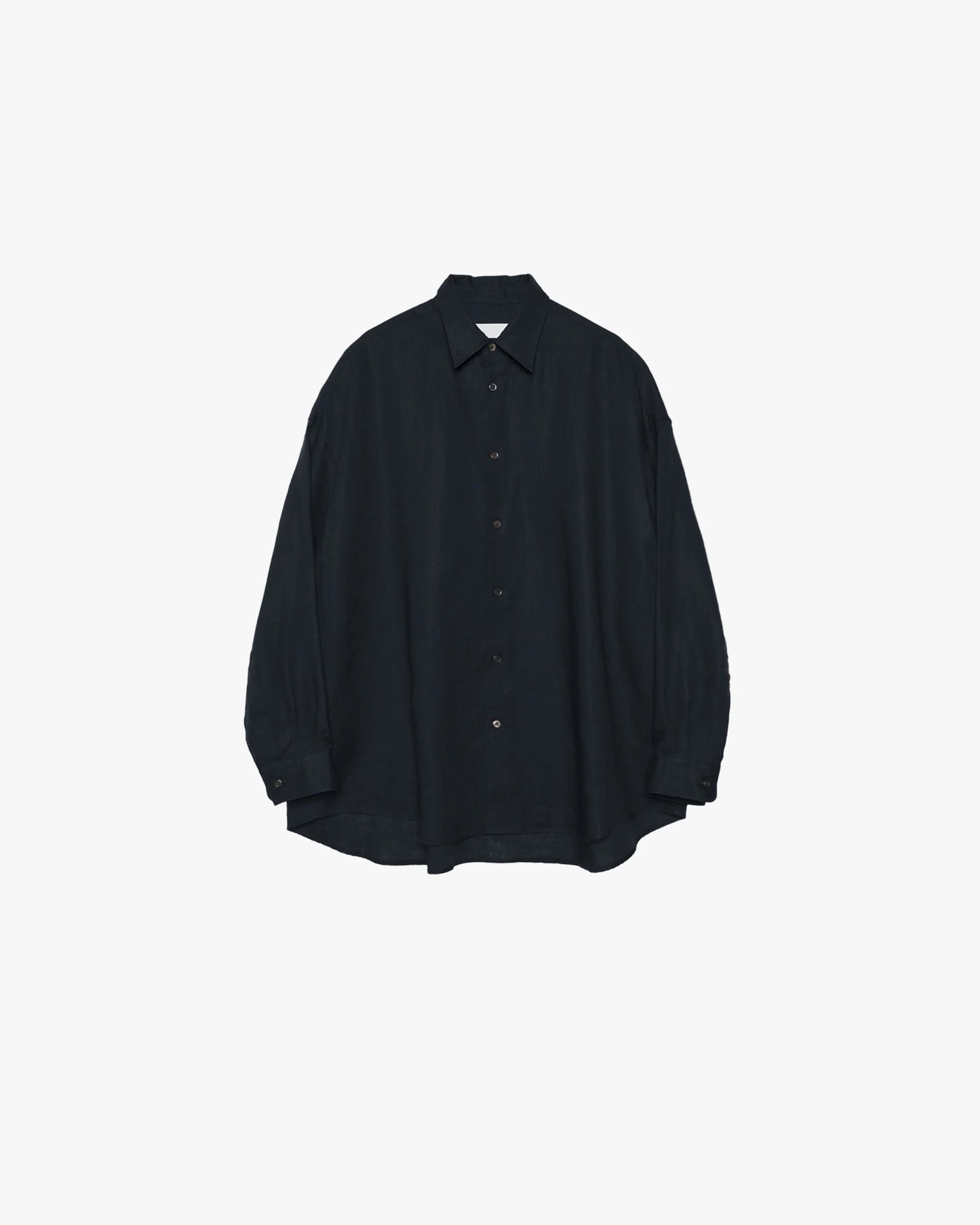 Linen L/S Oversized Band Collar Shirt