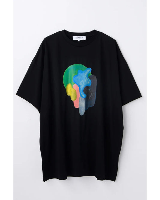 ライトシルケット天竺 distortion T/SH