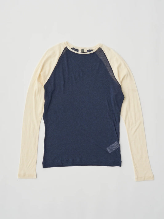 cashmere&supima cotton gauze jersey baseball Tee