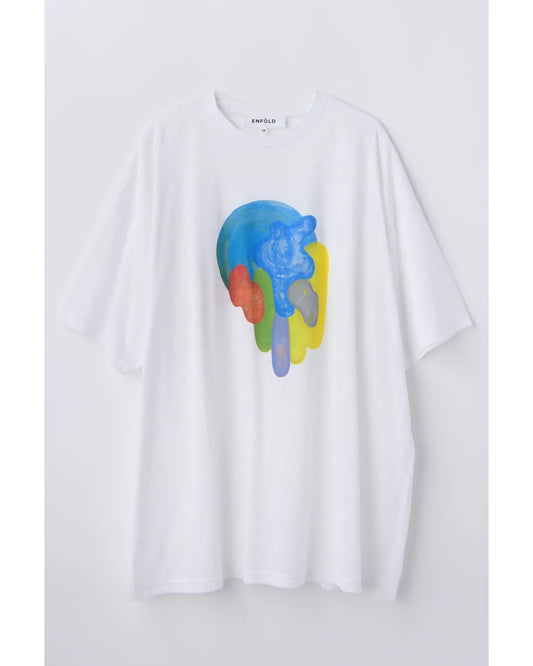 ライトシルケット天竺 distortion T/SH