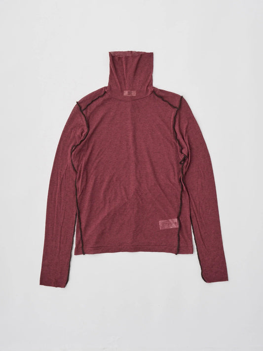 cashmere&supima cotton gauze jersey turtle-neck Tee