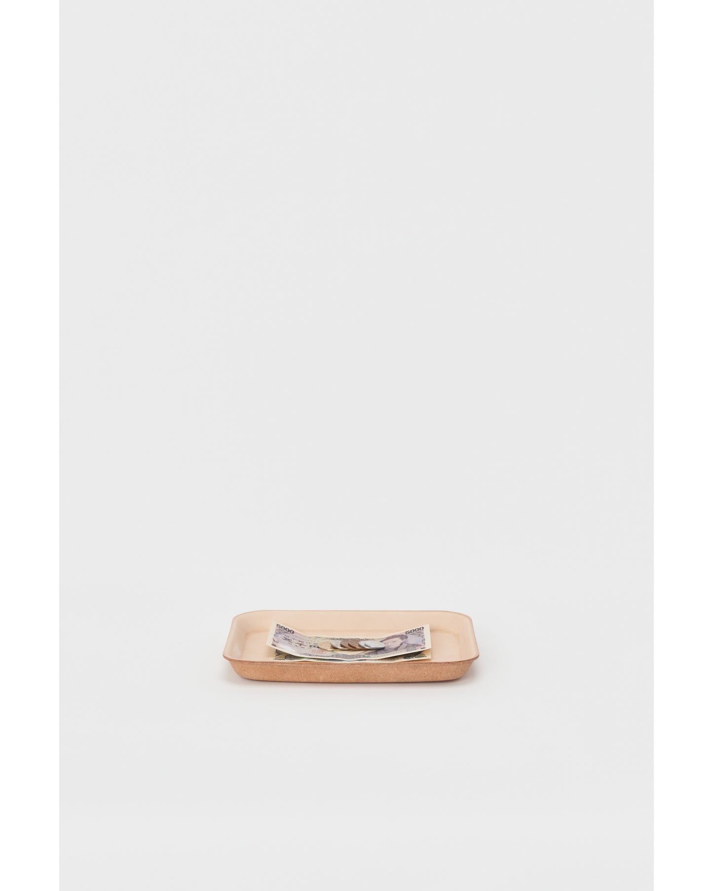 leather tray M natural
