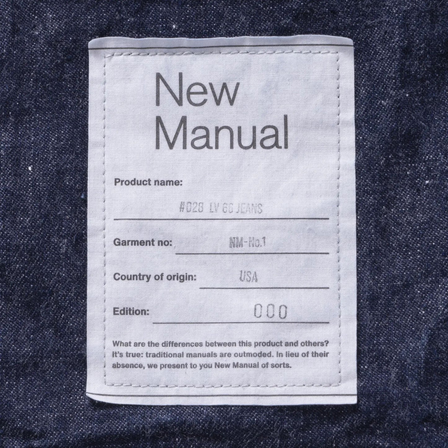 #033 LV 60'S JEANS ONE-WASHED
