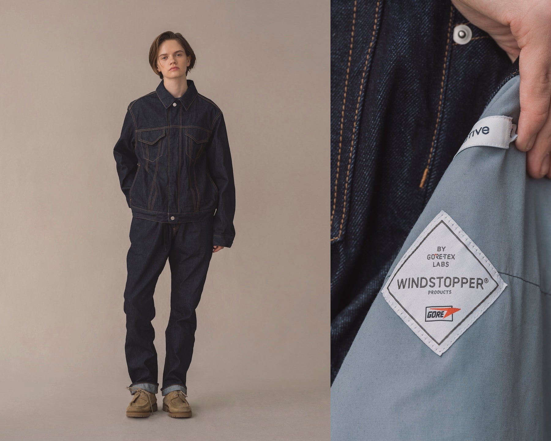 TRUCKER BLOUSON COTTON 11.5oz DENIM OW WITH WINDSTOPPER® – TIME