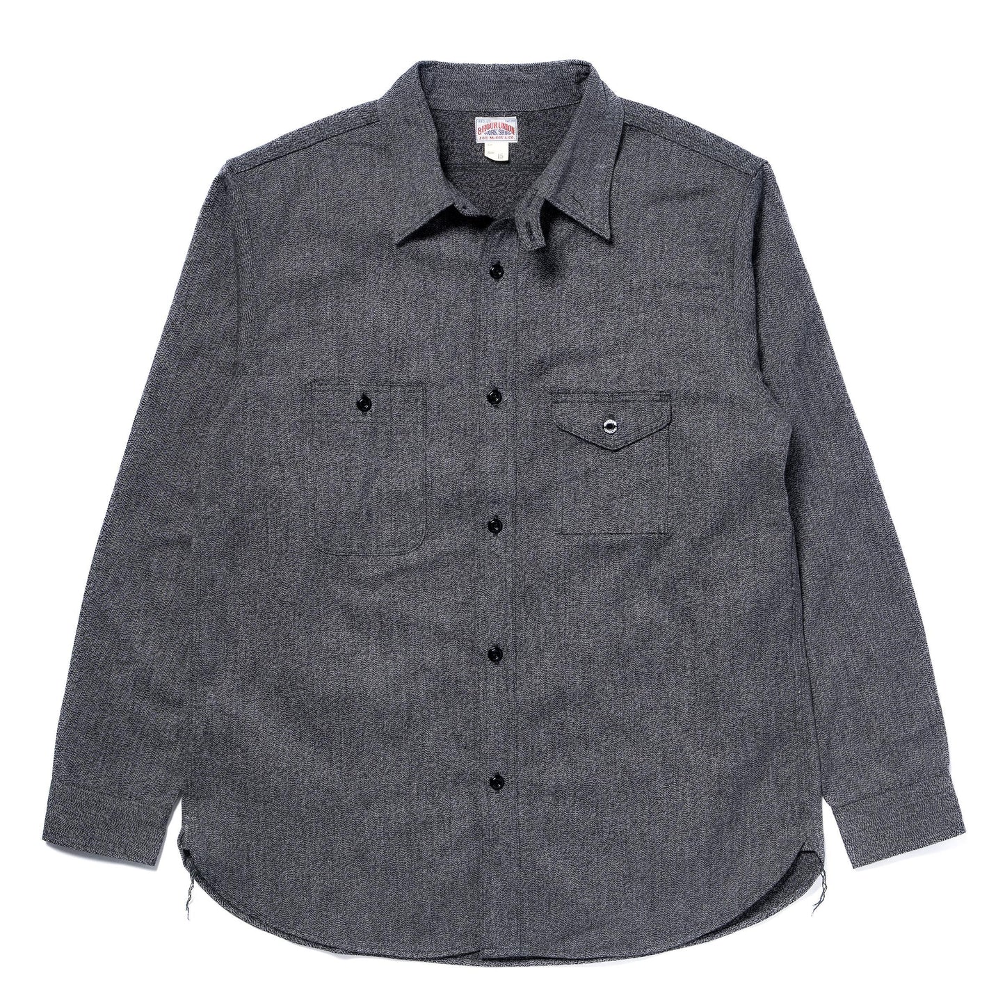 8HU CIGARETTE POCKET MOCK-TWIST CHAMBRAY WORK SHIRT