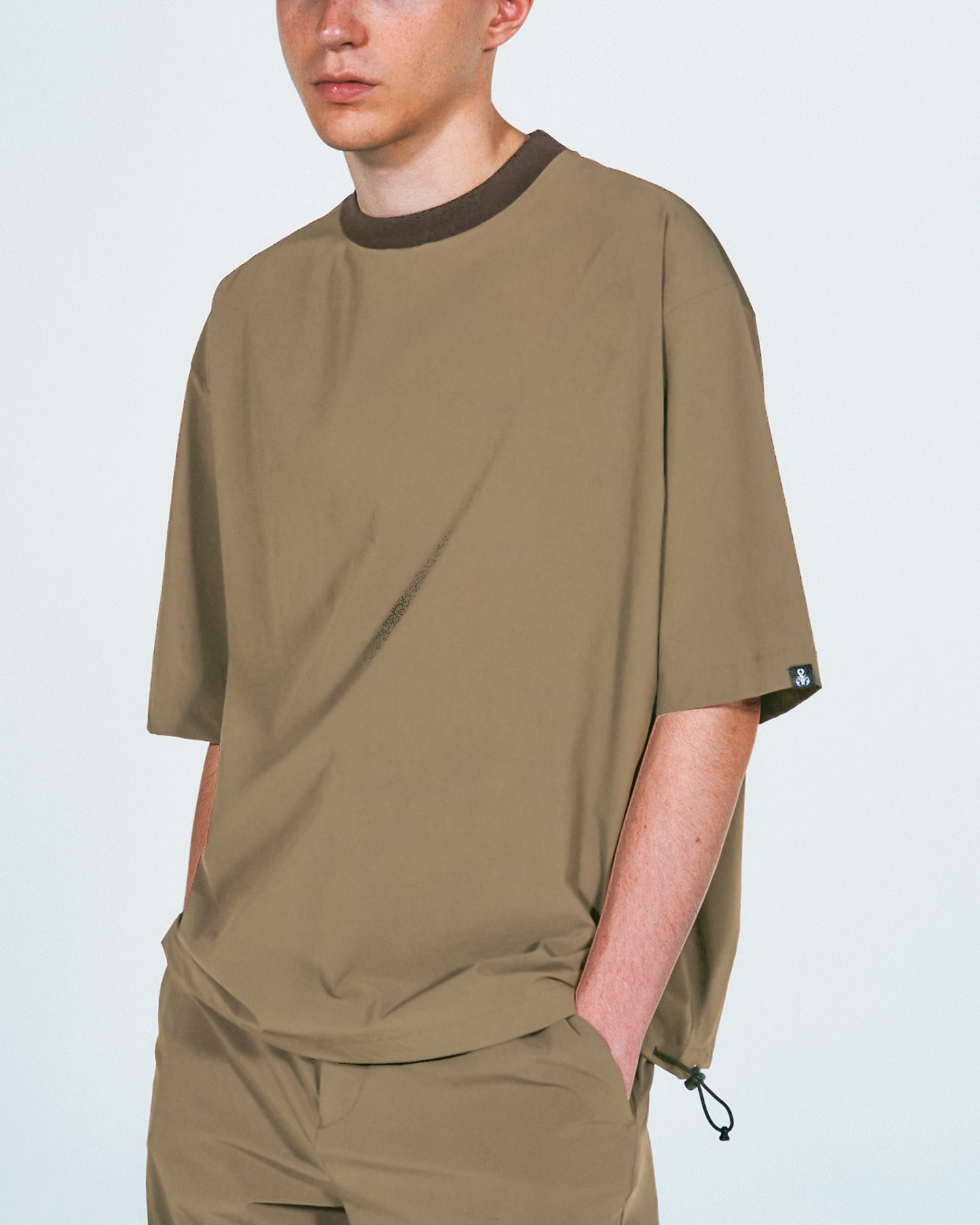 2WAY STRETCH HEM CODE S/S BAGGY TOP