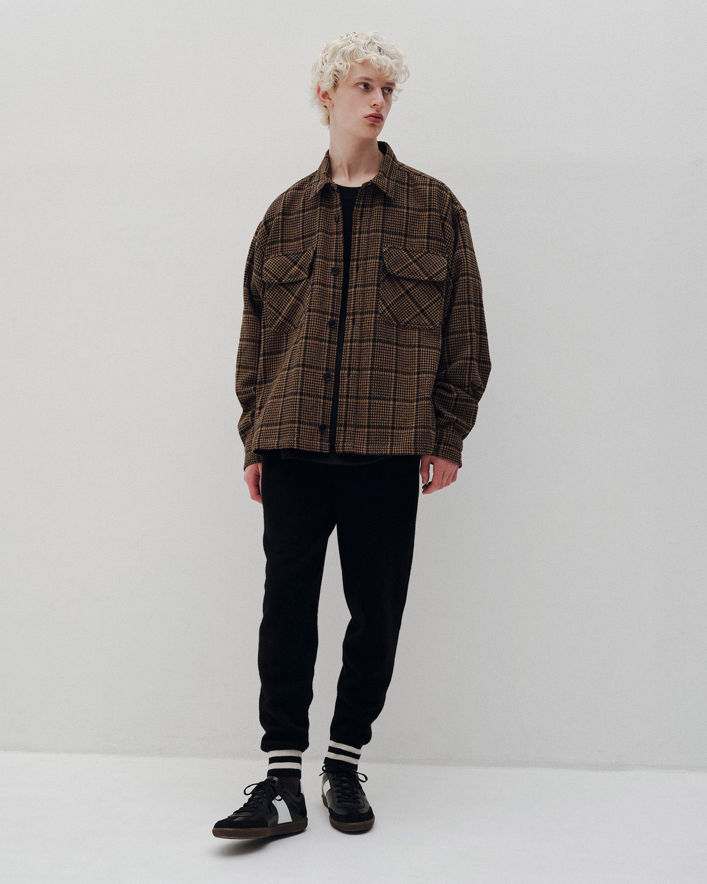 TWEED COTTON CHECK CPO SHIRT