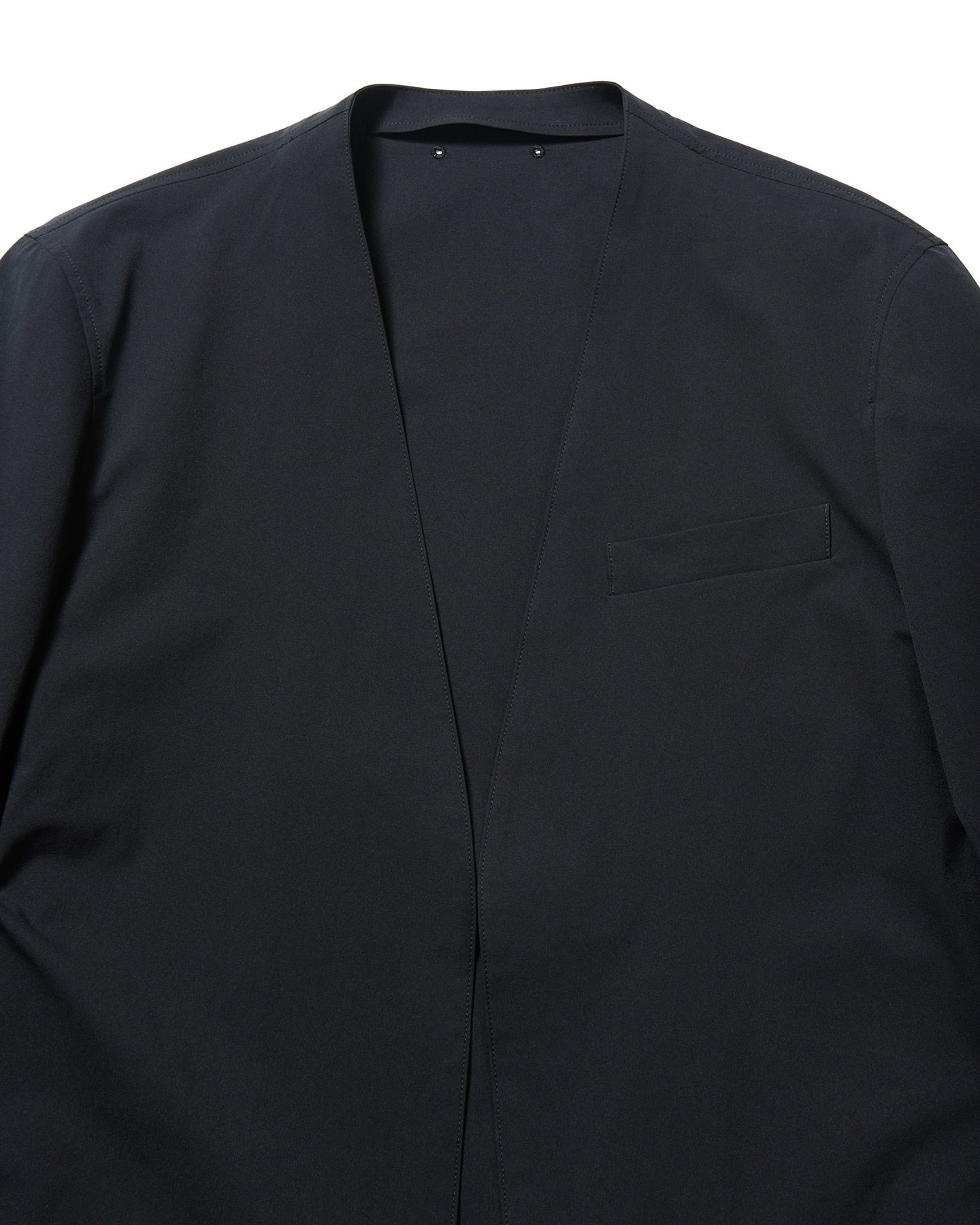 2WAY STRETCH POPLIN NO COLLAR JACKET